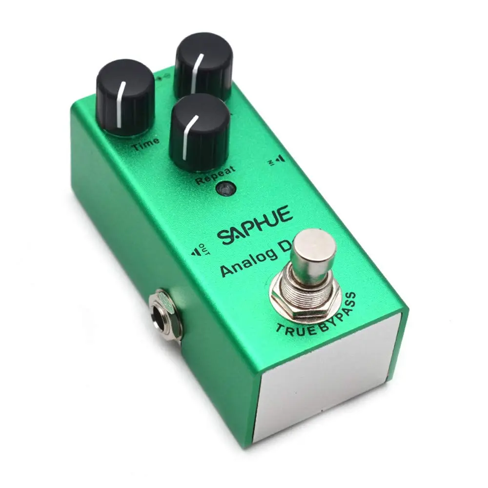 SAPHUE Analog Delay Guitar Effects Pedal Dark Green | True Bypass Mini Pedal for Electric Guitar - main product image