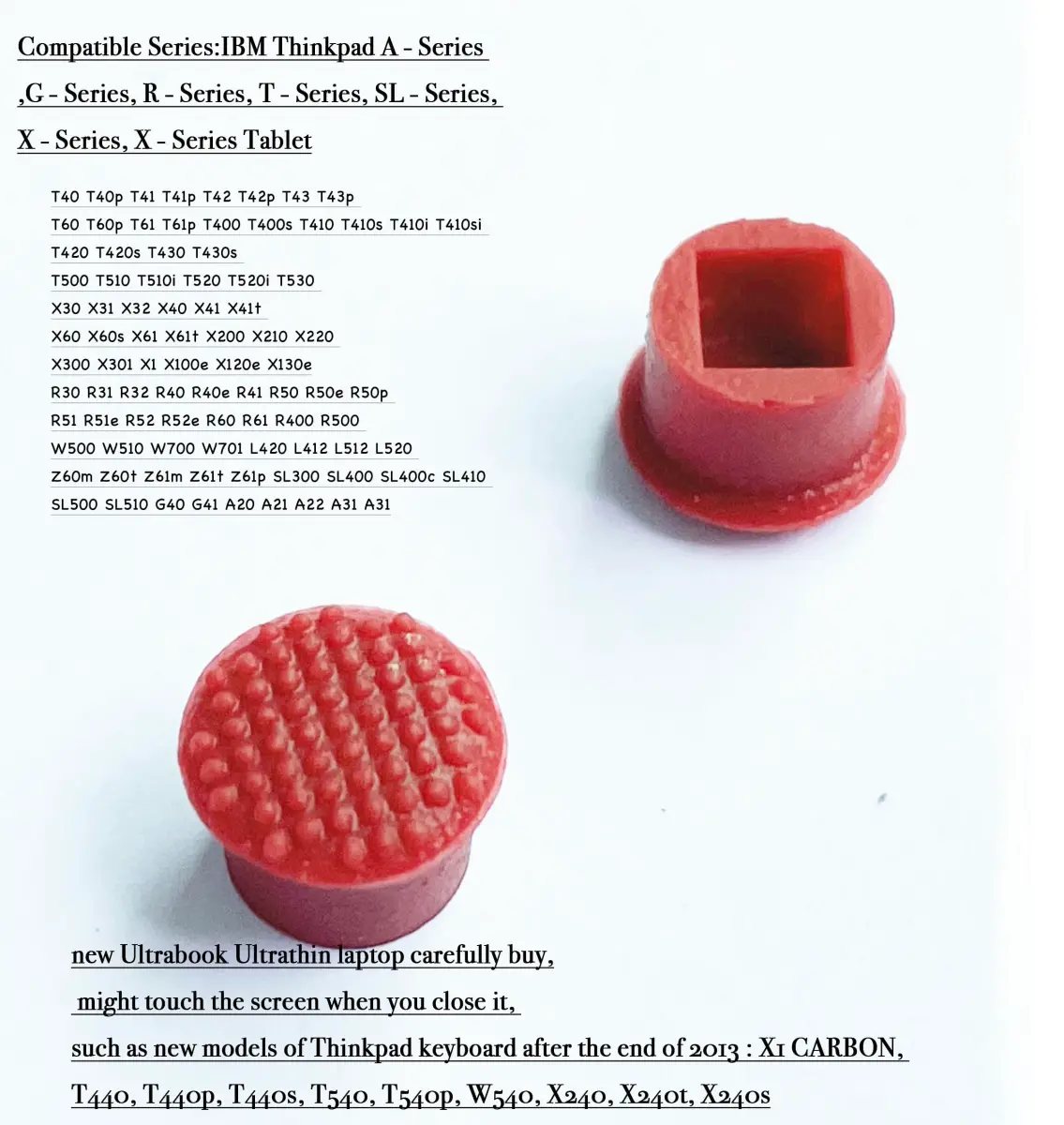 nbparts Red 5pcs TrackPoint Keyboard Mouse Cap Soft Dome for Lenovo ThinkPad Laptops | Fits T420 and Older Models - view 4