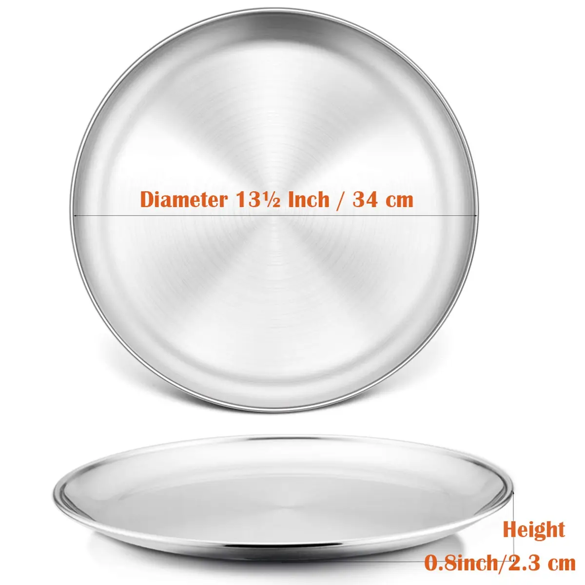 P&P CHEF 13.5 Inch Pizza Pan, Stainless Steel Baking Tray for Pizza, Silver - view 3