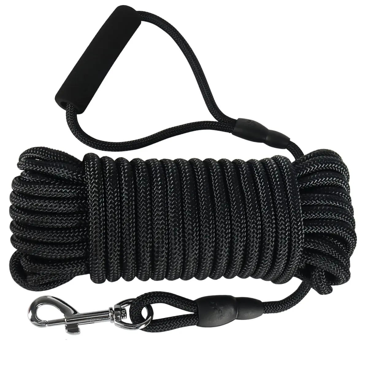 Vivifying Black Floating Dog Long Line 10m (32ft) | Recall Training Rope with Padded Handle - main product image