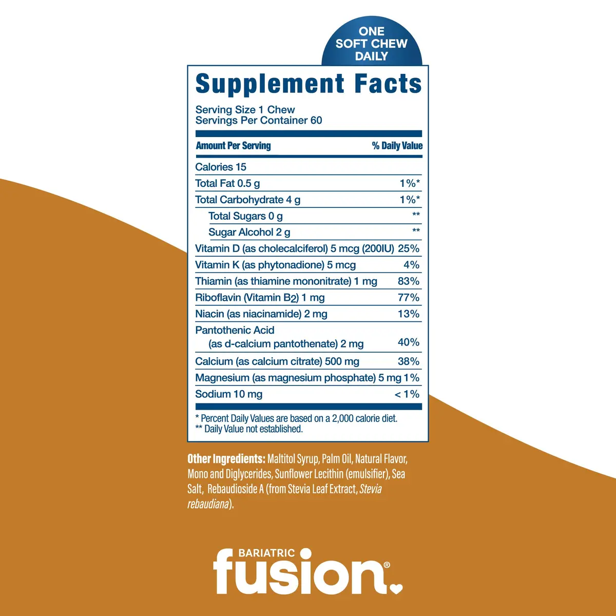 Bariatric Fusion Calcium Soft Chews, Vanilla, 60 Count | Supports Bone & Energy - view 4