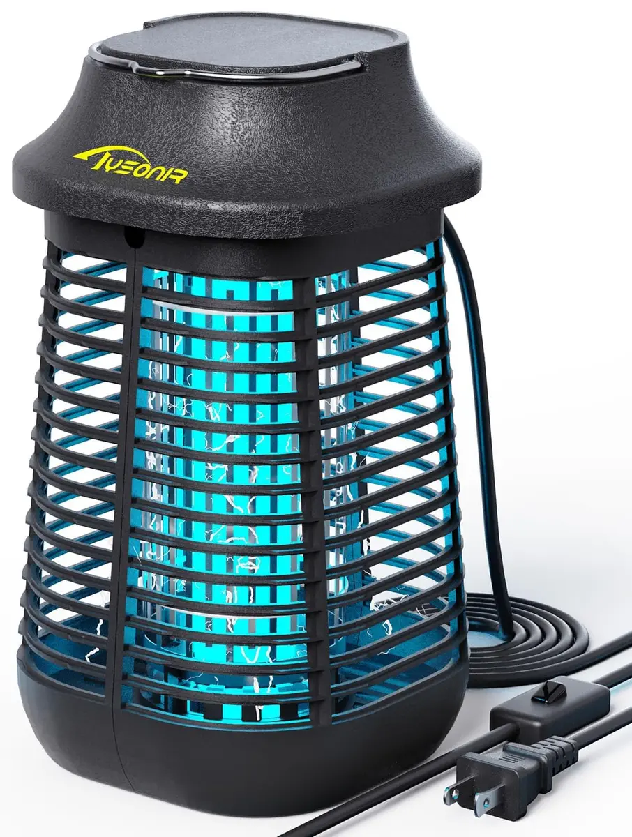Tysonir Bug Zapper 4200V 9.84Ft Power Cord w/Switch | Indoor & Covered Outdoor Mosquito Lamp - main product image