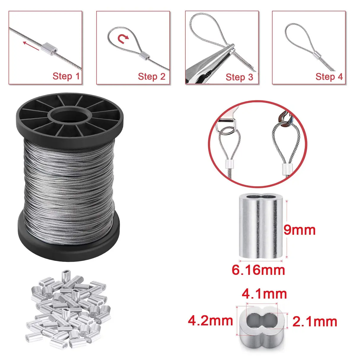 Cerpourt Heavy Duty Stainless Steel Picture Hanging Wire 1.5mm | Supports up to 150lbs - view 4
