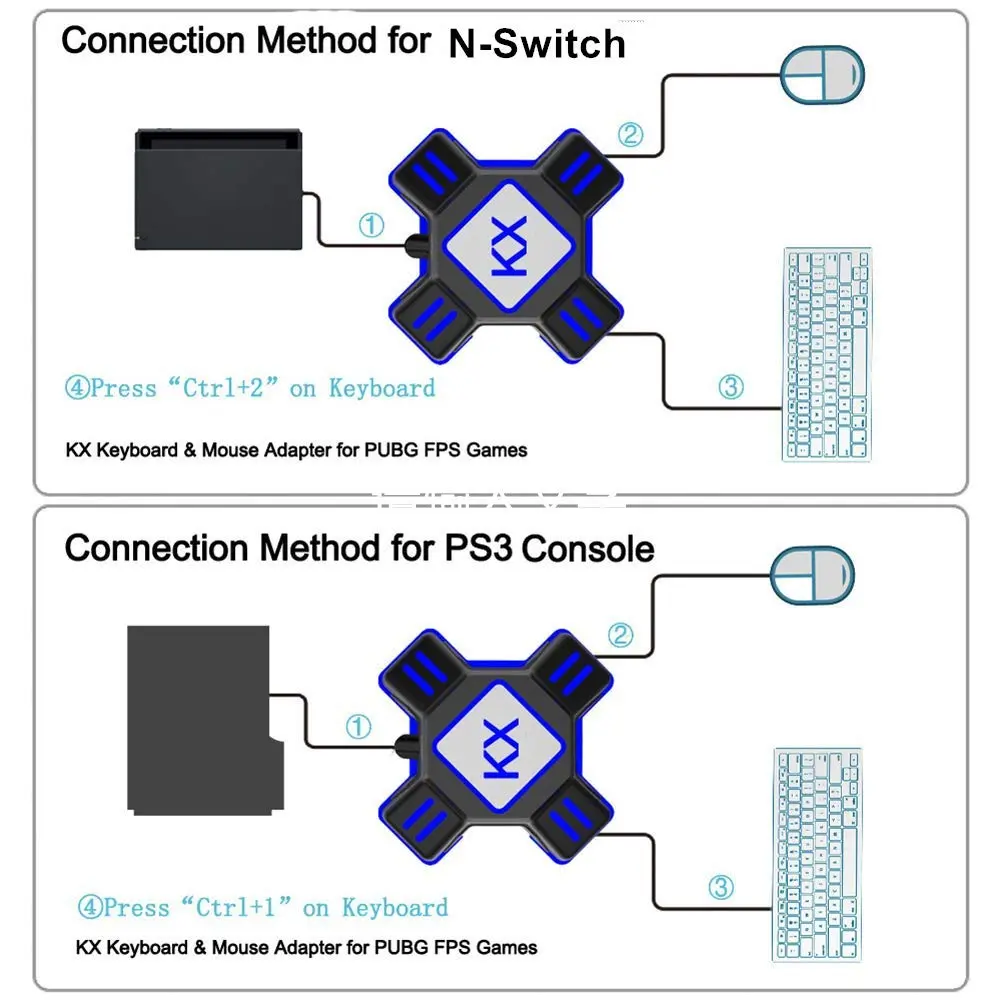 JZW-Shop Keyboard Mouse Converter for PS4/Switch/PS3/Xbox One | Plug and Play Adapter - view 4