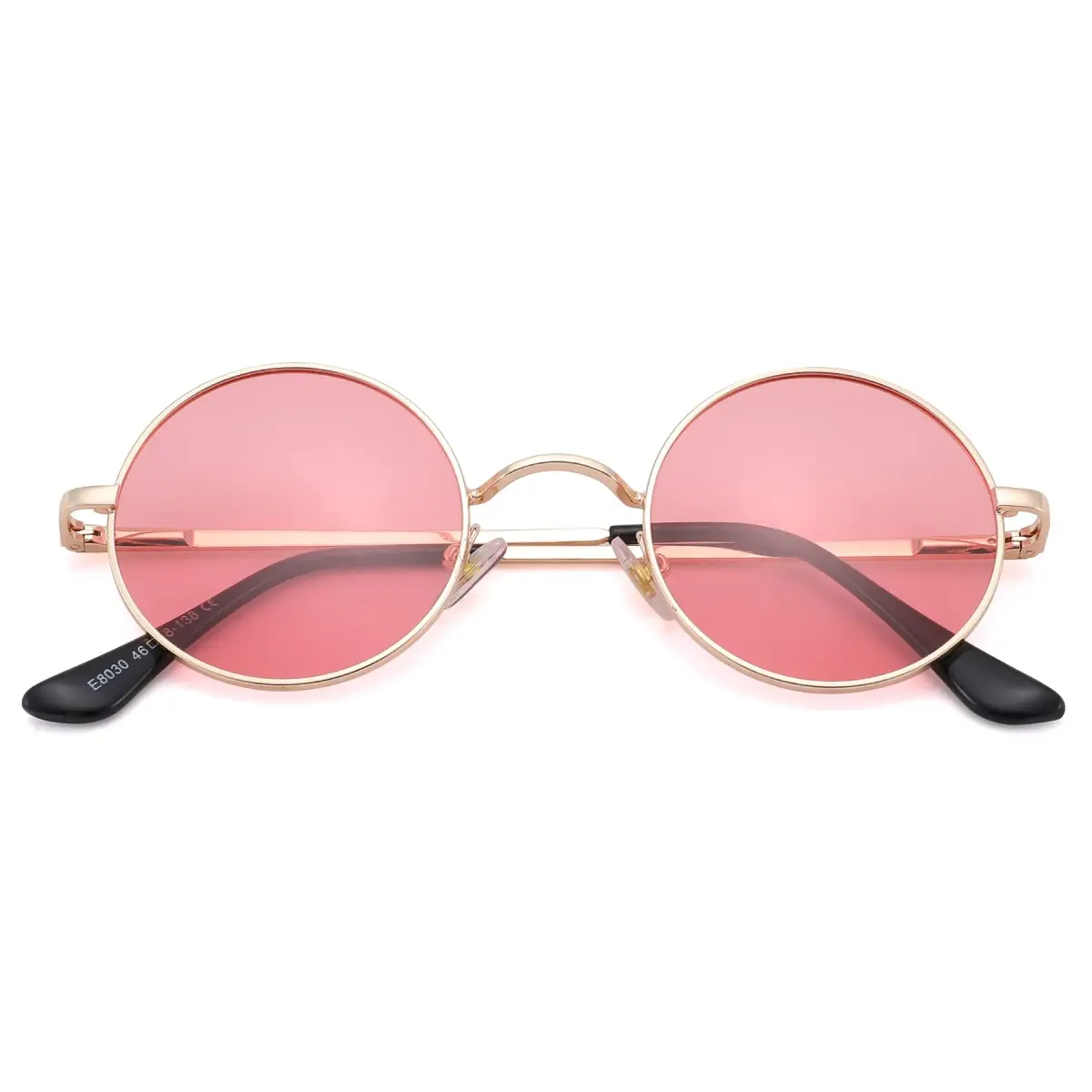 Pro Acme Small Round Sunglasses: Gold Frame & Transparent Pink Lens | UV400 Polarized - main product image