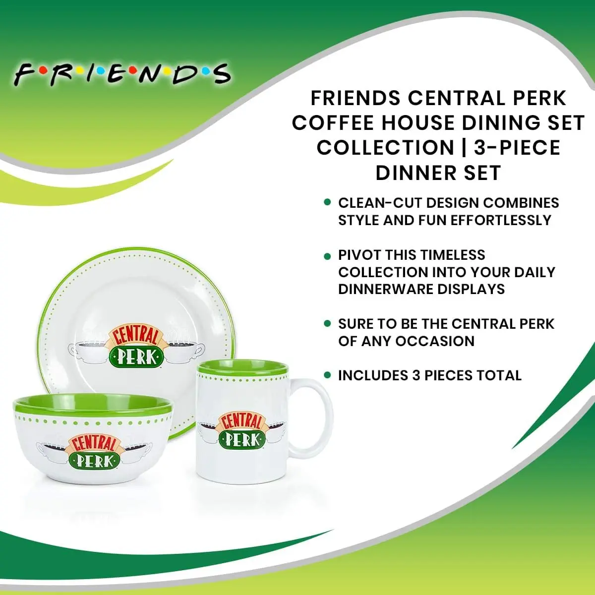 Ukonic Friends Central Perk Dinnerware Set | Official Ceramic Collection | 3-Piece - view 6