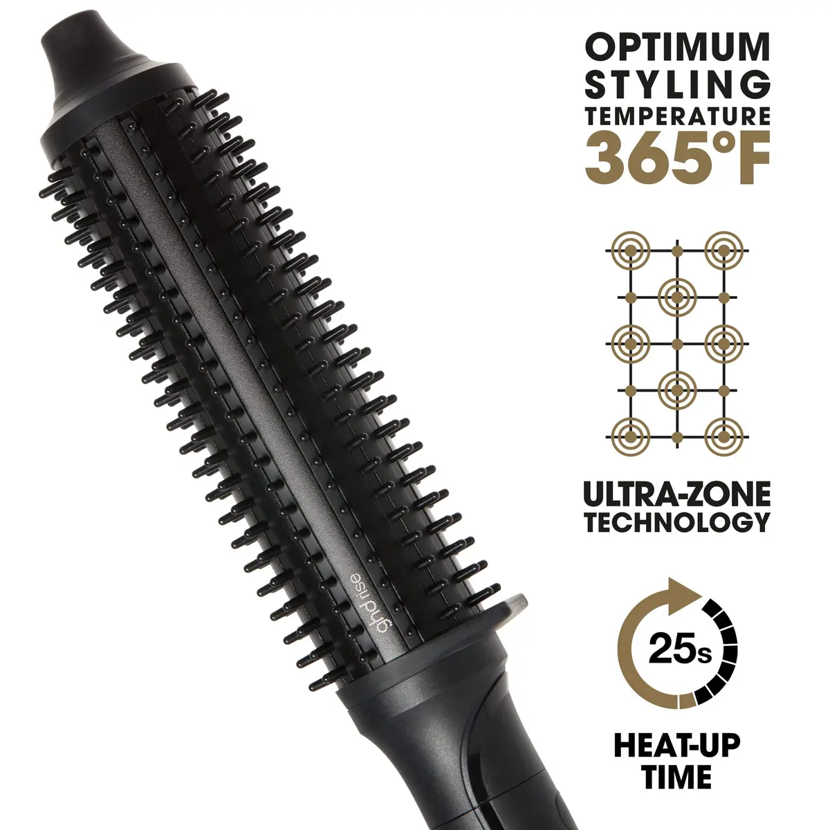 ghd Rise Volumizing Hot Hair Brush 1 Count (Black) | 2x Root Lift & 365°F Safe Styling - view 2