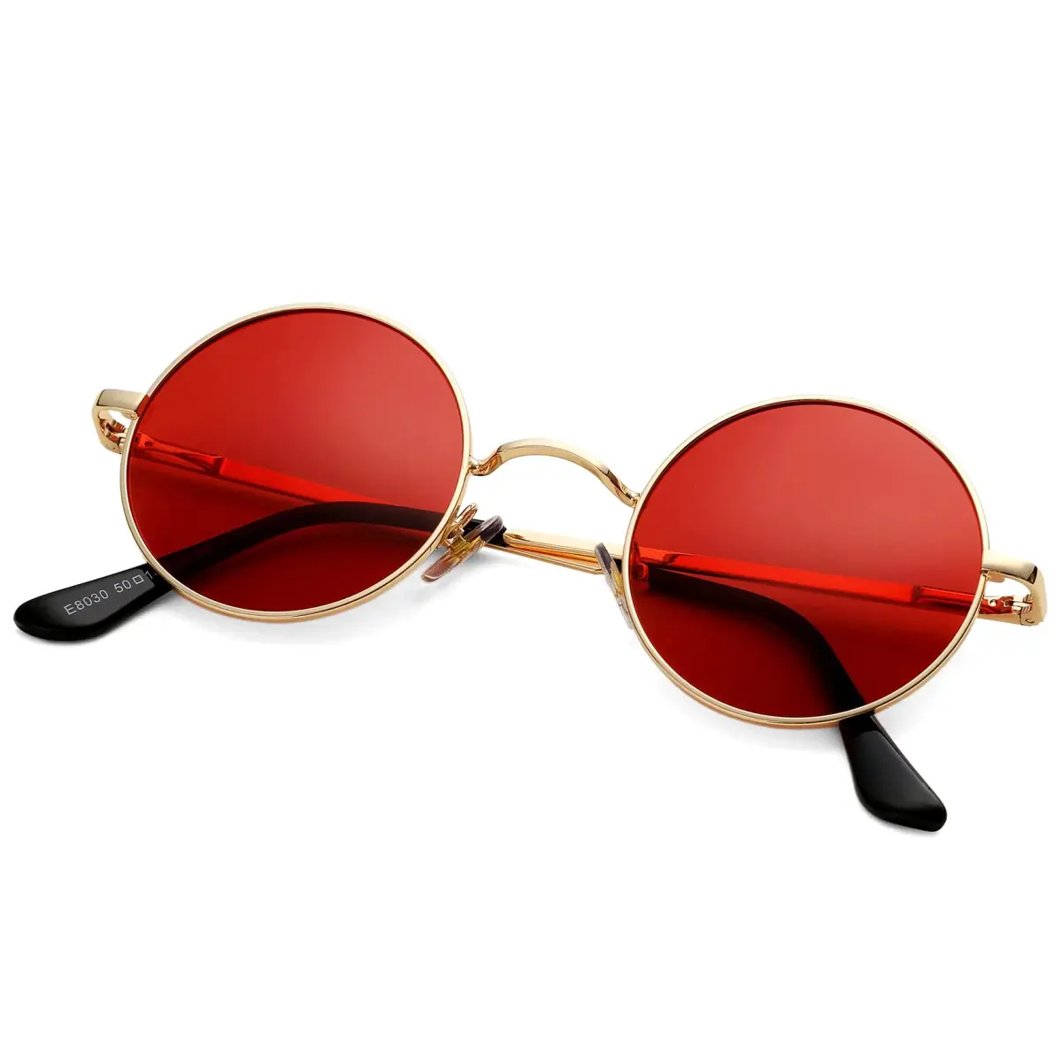 Pro Acme Small Round D4 Gold Frame Transparent Red Lens Polarized Sunglasses UV400 - main product image