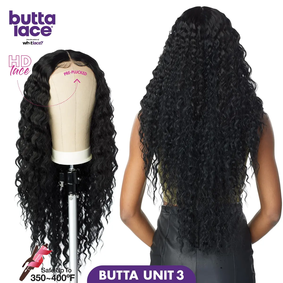 Sensationnel Butta LaceWig-Unit 3, Jet Black 1 | 5 Inch Deep Lace Frontal, Synthetic, Pre-Plucked, Natural Look - view 4