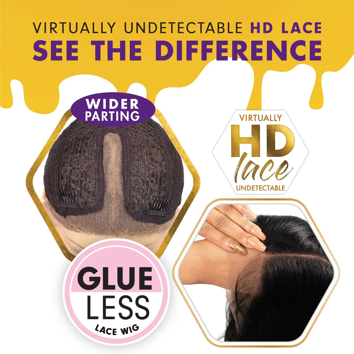 Sensationnel Butta LaceWig-Unit 3, Jet Black 1 | 5 Inch Deep Lace Frontal, Synthetic, Pre-Plucked, Natural Look - view 5