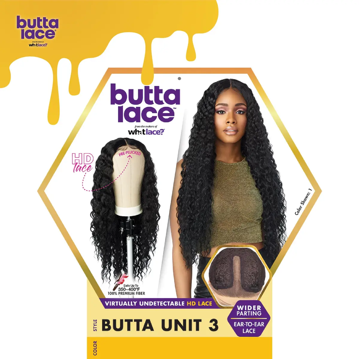 Sensationnel Butta LaceWig-Unit 3, Jet Black 1 | 5 Inch Deep Lace Frontal, Synthetic, Pre-Plucked, Natural Look - view 6