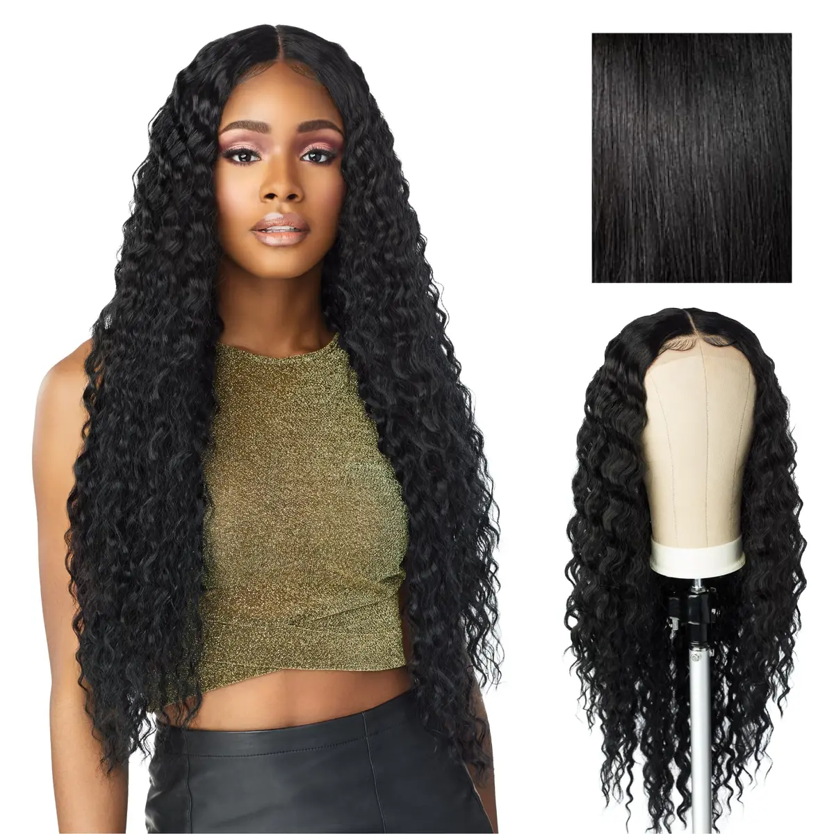 Sensationnel Butta LaceWig-Unit 3, Jet Black 1 | 5 Inch Deep Lace Frontal, Synthetic, Pre-Plucked, Natural Look - main product image