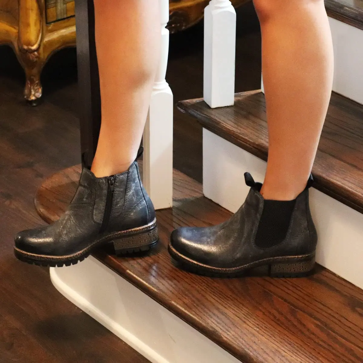 Diba True Say So Round Toe Zippered Casual Boots Ankle Low Heel 1-2" - Brown - Size 6 M - view 3