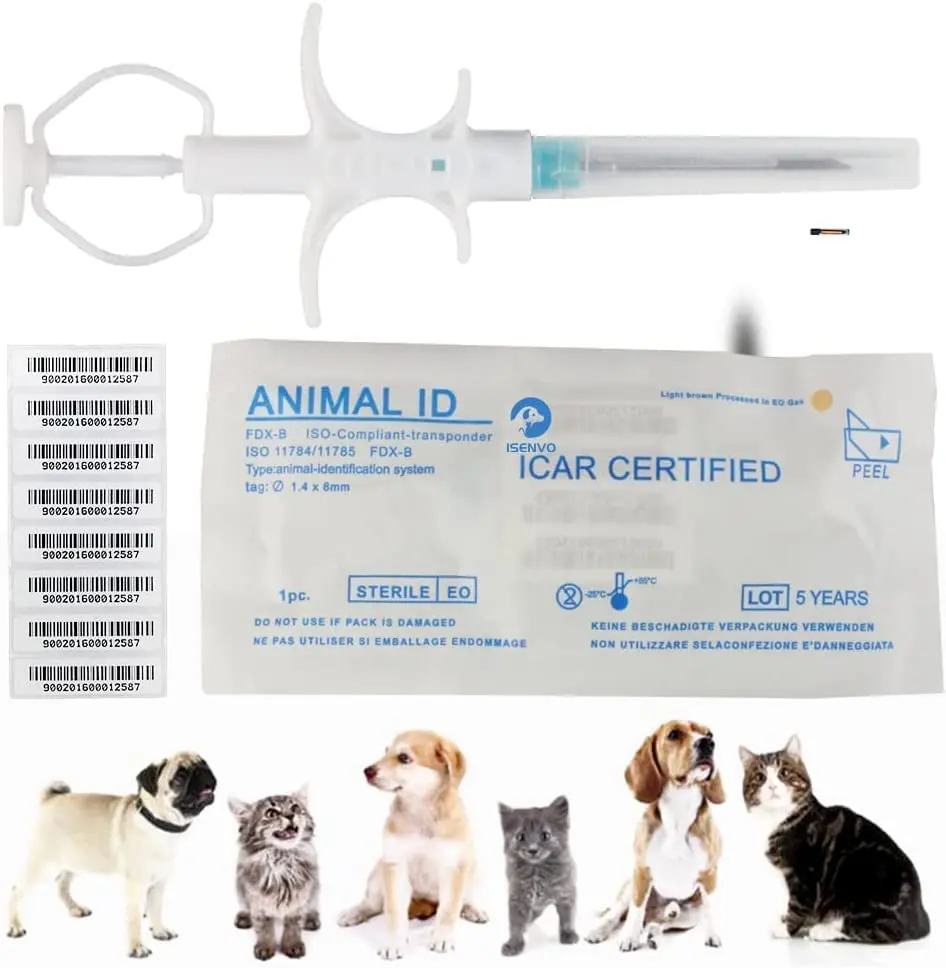 Yanzeo Pet Microchip 134.2khz FDX-B/ISO11784/ISO11785 Animal Implant Chip 2.12x12mm | Lifetime Registration - view 2