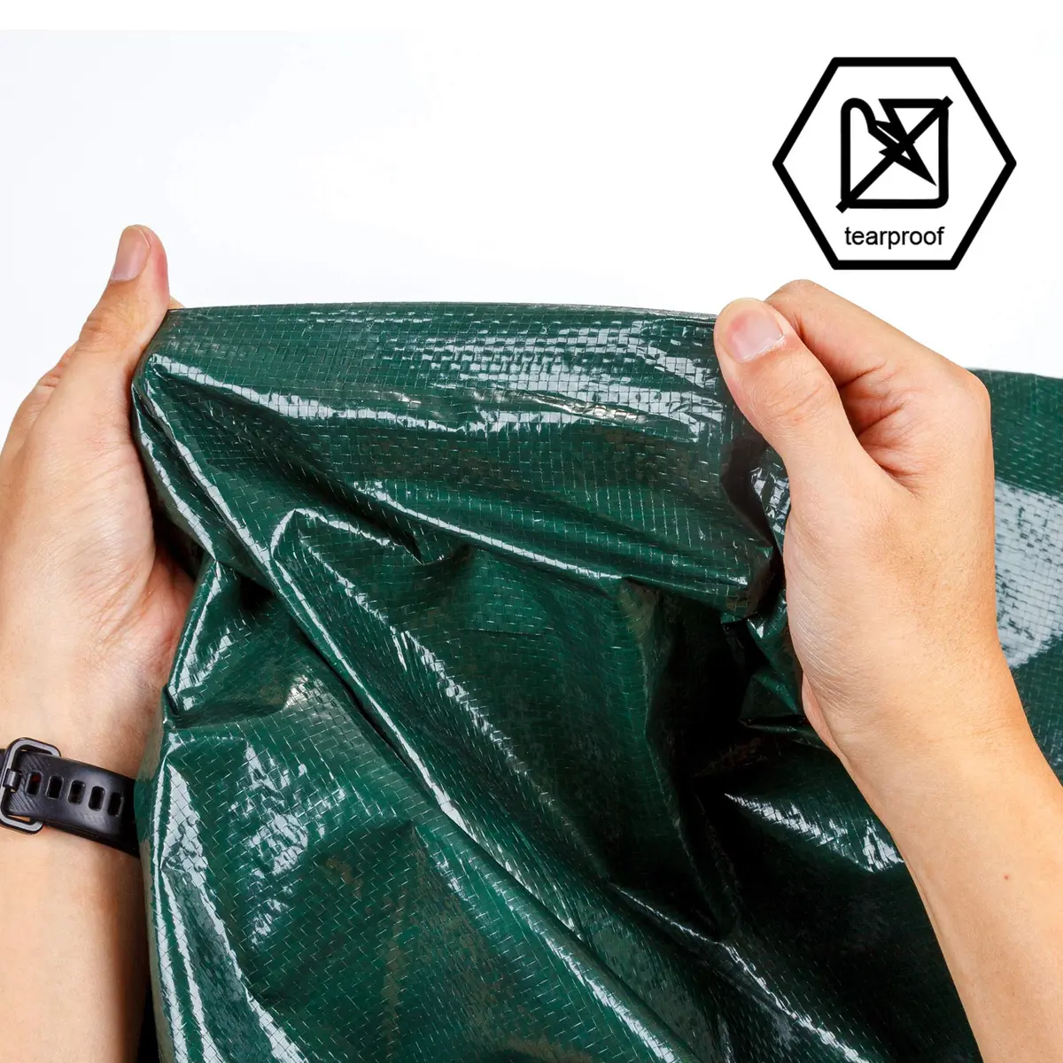 CARTMAN 8x10Ft Waterproof Poly Tarp Cover 8 Mil | Heavy Duty, Green, Outdoor Use - view 5