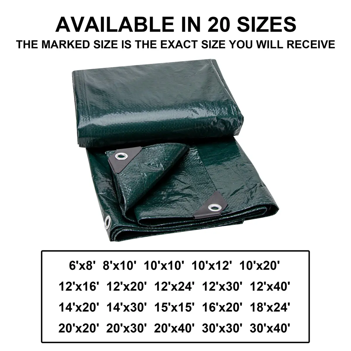 CARTMAN 10x12Ft Waterproof Poly Tarp Cover 8 Mil | Heavy Duty Weatherproof Cover for Outdoors - view 6