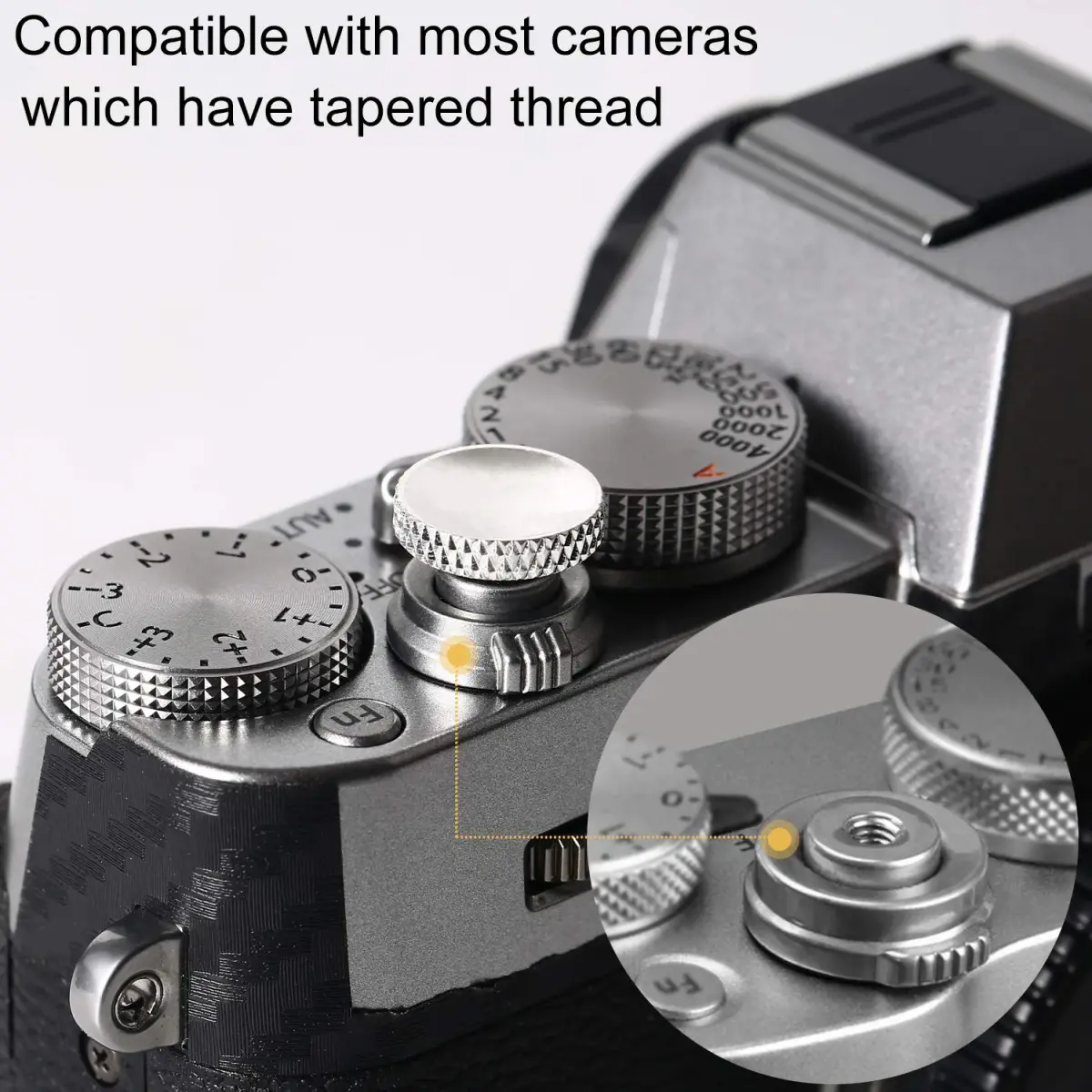 Panzong Pure Copper Soft Shutter Release Button (3 Pack, Red Gold Silver) | Enhances Camera Feel & Style - view 4