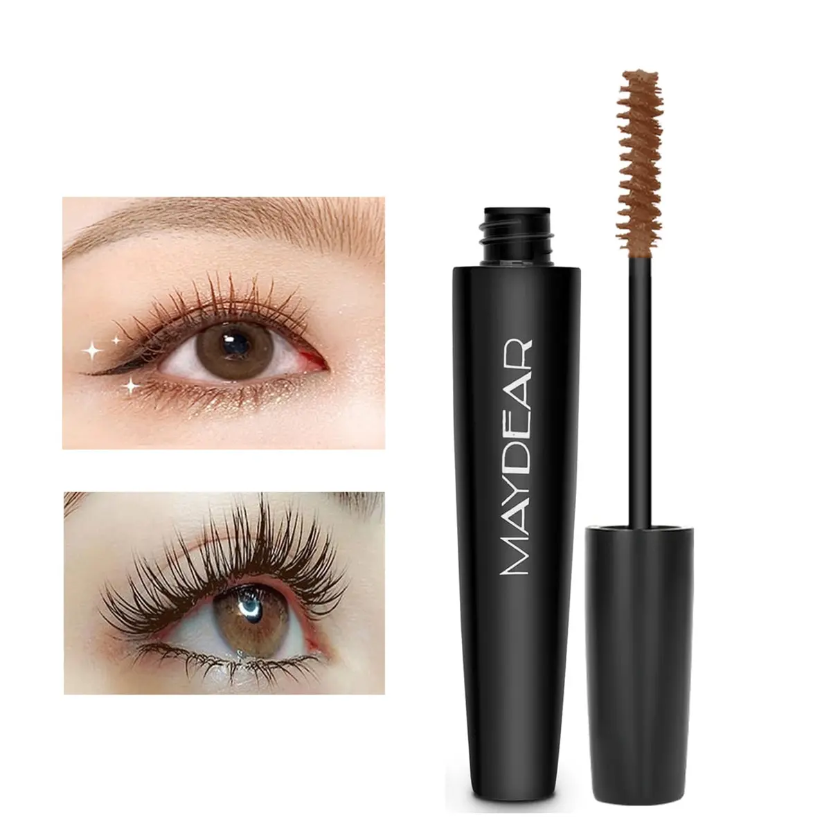 Maydear Brown Mascara for Eyelashes, Waterproof Long Lasting Smudgeproof Color Mascara 10ml (0.35 Fl Oz) | Volumizing & Lengthening - view 3