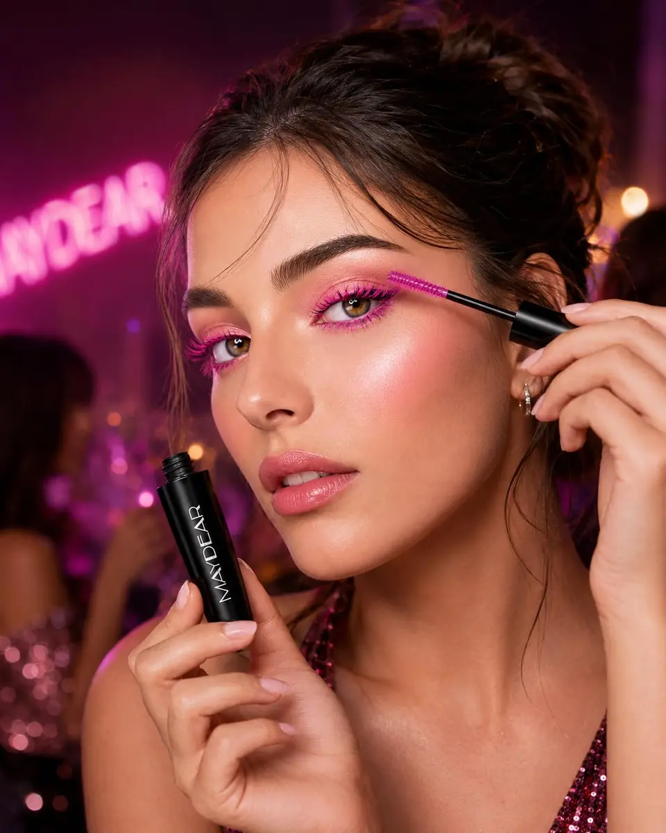 Maydear Rose Colored Mascara for Eyelashes, Waterproof Lengthening & Volumizing, 10.35ml (0.35 Fl Oz) | Smudge-Proof for Party & Stage - view 4