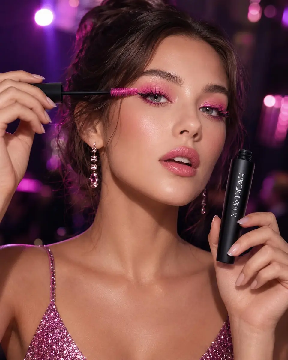 Maydear Rose Colored Mascara for Eyelashes, Waterproof Lengthening & Volumizing, 10.35ml (0.35 Fl Oz) | Smudge-Proof for Party & Stage - view 5