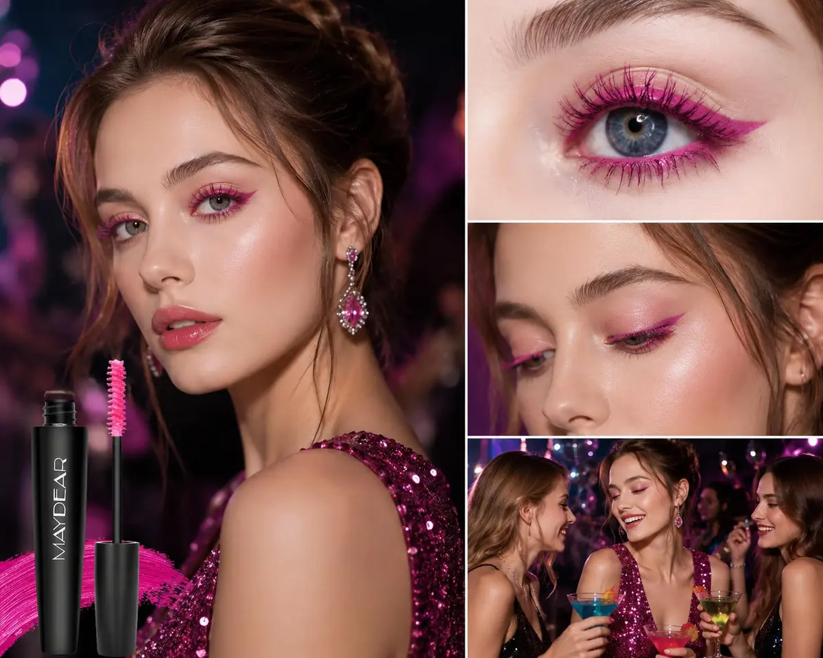 Maydear Rose Colored Mascara for Eyelashes, Waterproof Lengthening & Volumizing, 10.35ml (0.35 Fl Oz) | Smudge-Proof for Party & Stage - view 6