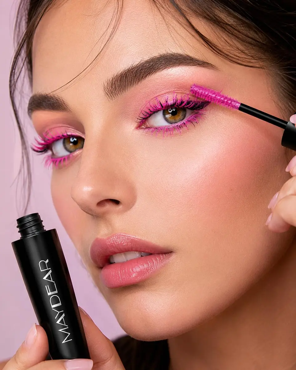 Maydear Rose Colored Mascara for Eyelashes, Waterproof Lengthening & Volumizing, 10.35ml (0.35 Fl Oz) | Smudge-Proof for Party & Stage - view 3
