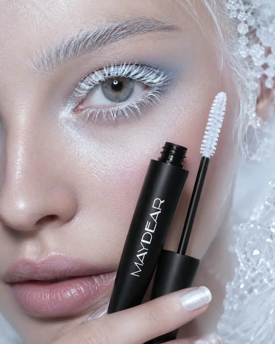Maydear White Mascara Volumizing Curling Lengthening 10ml (0.32 Fl Oz) | Intense Definition & Long-Lasting Smudge-Proof Wear - view 9