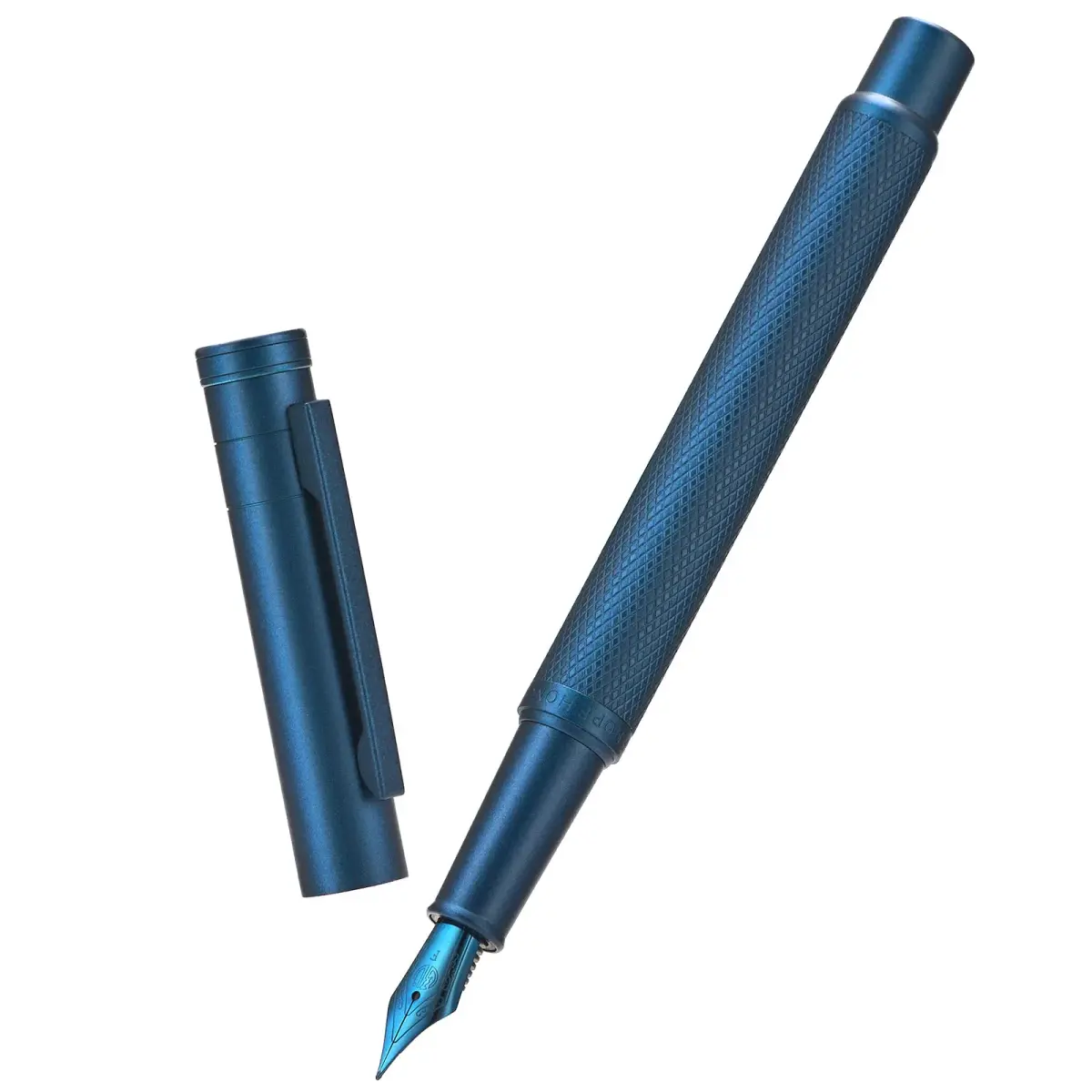 Asvine Dark Blue Forest Fountain Pen Fine Nib with Converter & Metal Case | Smooth Ink Flow - main product image