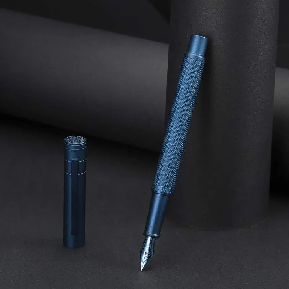 Asvine Dark Blue Forest Fountain Pen Fine Nib with Converter & Metal Case | Smooth Ink Flow - view 8