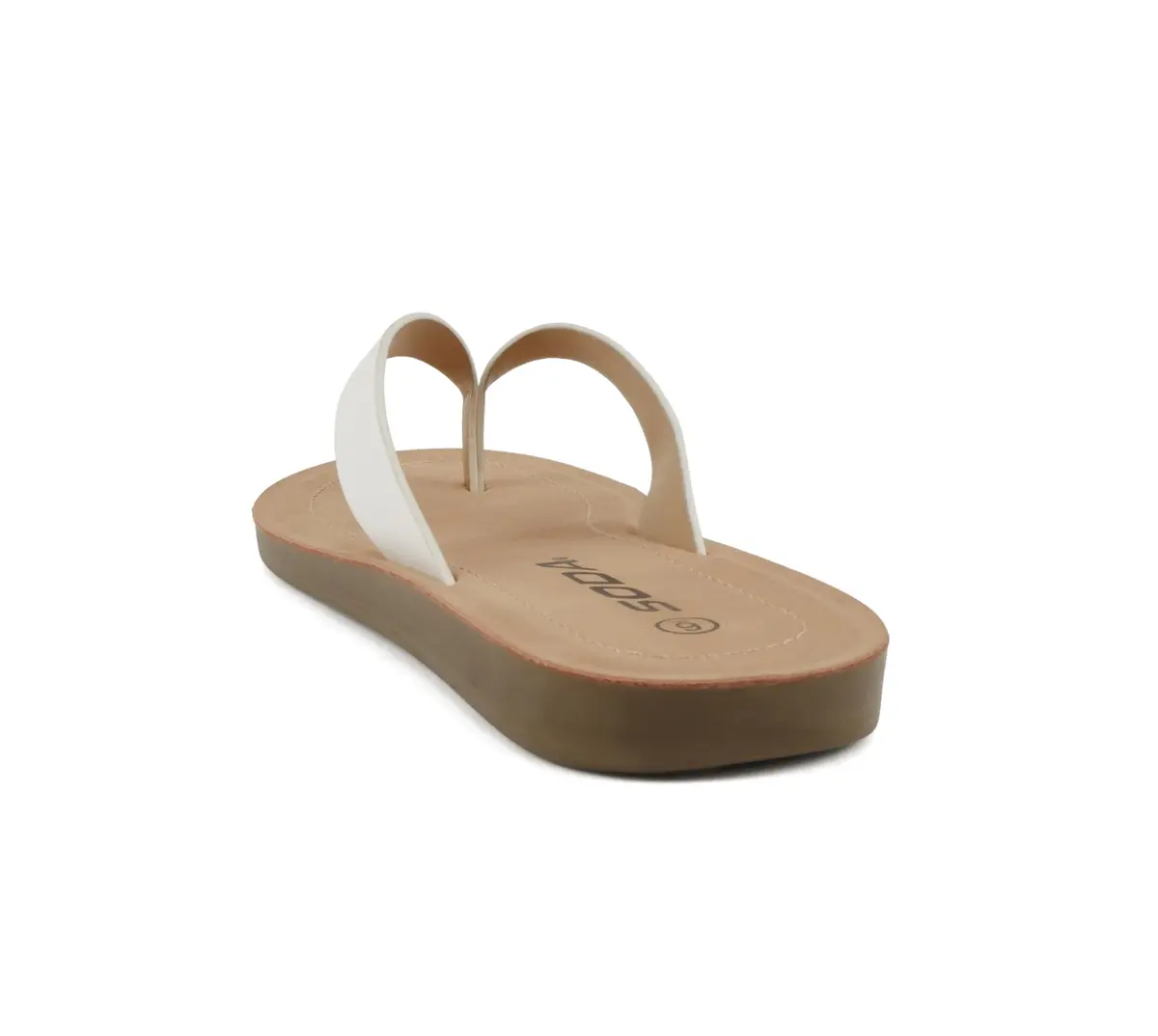 Soda Women Flip Flops Ella White | Casual Beach Thongs with 0.50" Platform - view 5