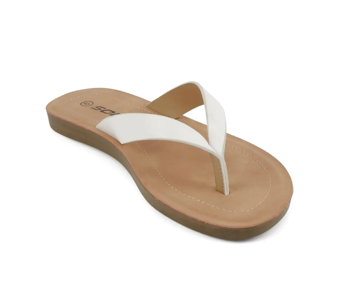 Soda Women Flip Flops Ella White | Casual Beach Thongs with 0.50" Platform - view 6