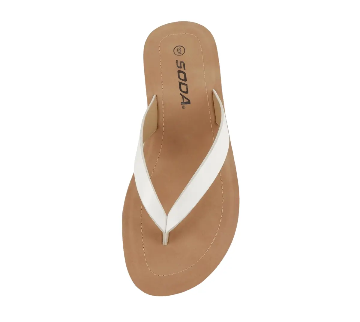 Soda Women Flip Flops Ella White | Casual Beach Thongs with 0.50" Platform - view 7