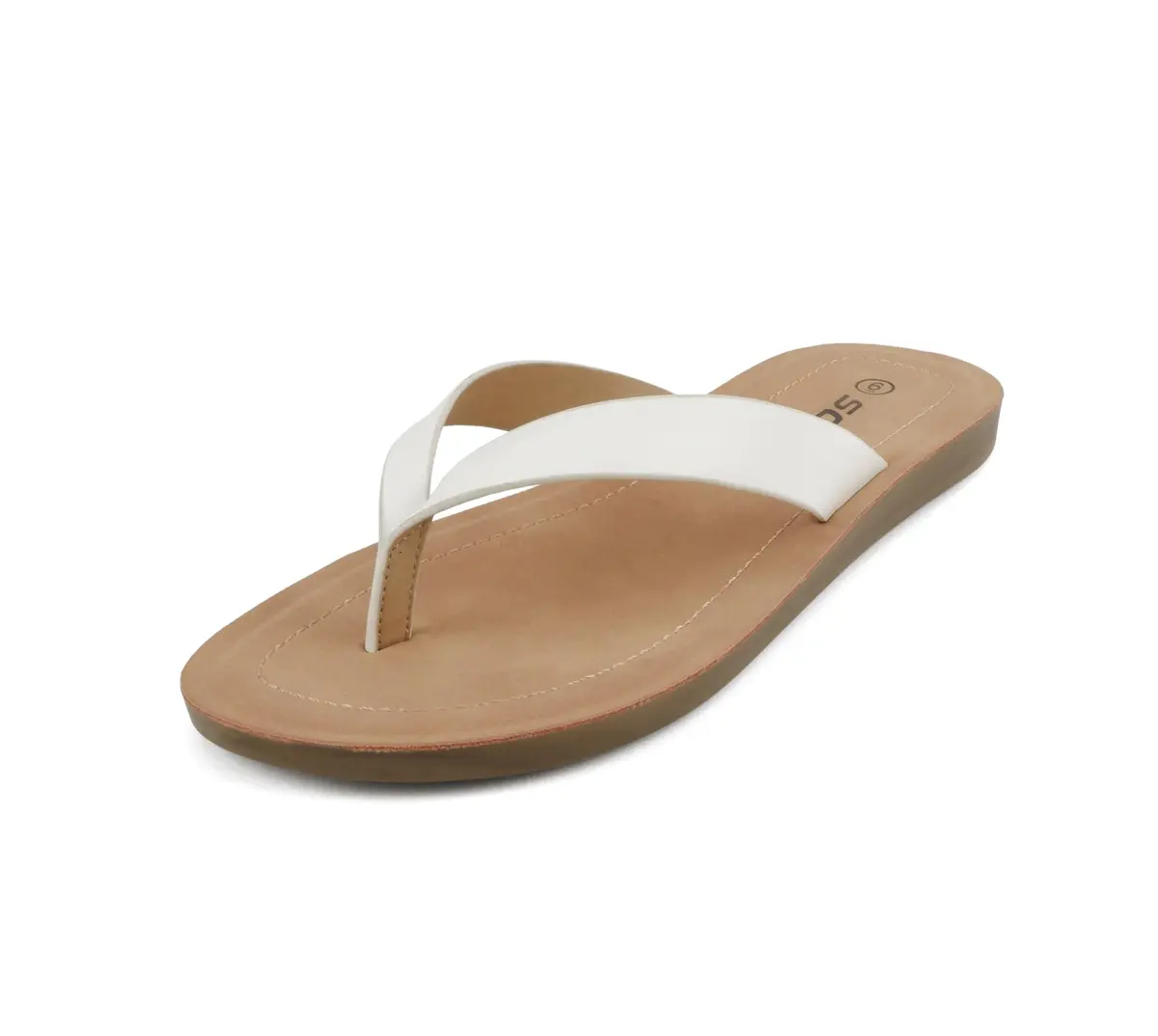 Soda Women Flip Flops Ella White | Casual Beach Thongs with 0.50" Platform - view 2
