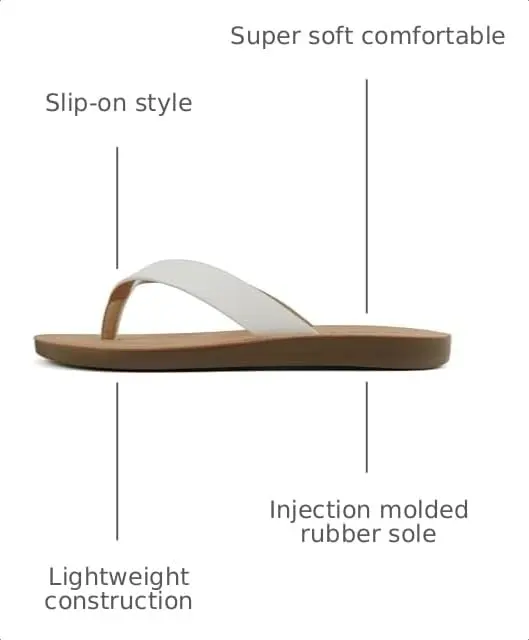 Soda Women Flip Flops Ella White | Casual Beach Thongs with 0.50" Platform - view 3