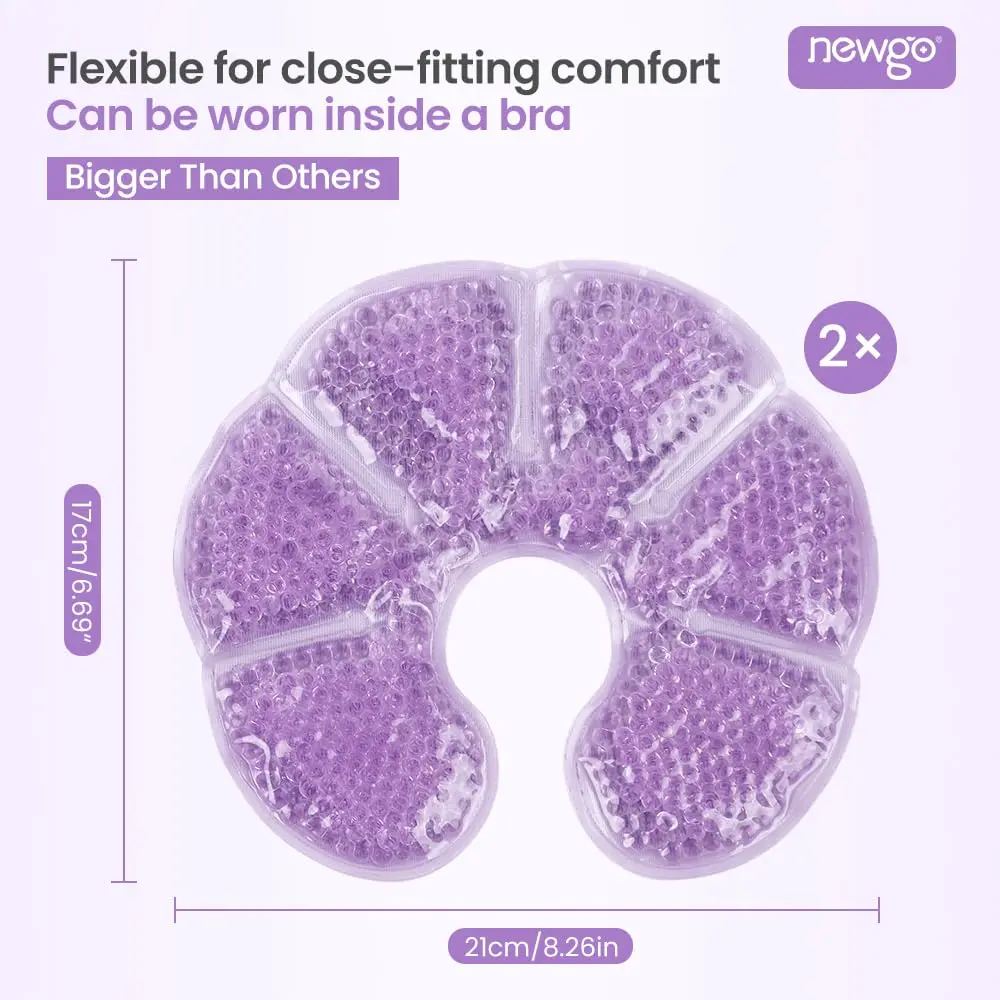 NEWGO Breast Ice Pack Hot/Cold Therapy 2 Pack | Flexible Gel Pad for Nursing & Post-Surgery Comfort - view 4