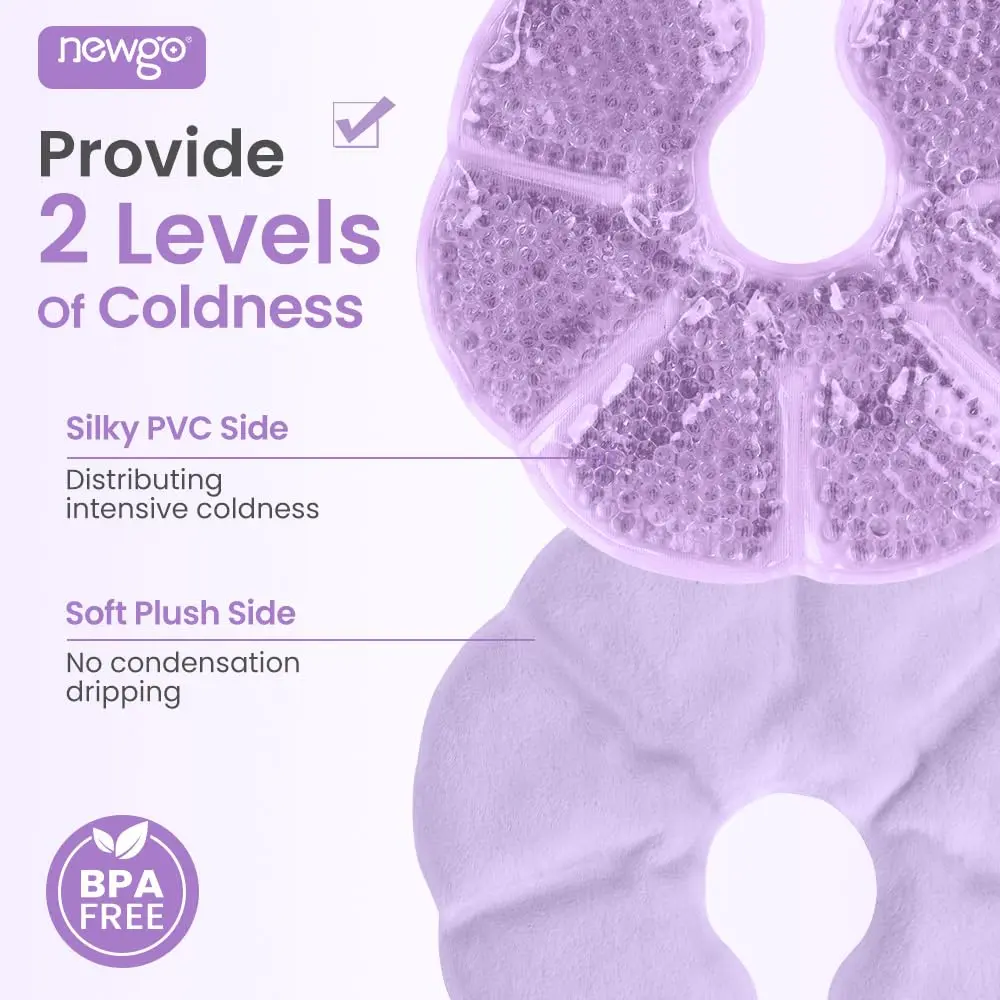 NEWGO Breast Ice Pack Hot/Cold Therapy 2 Pack | Flexible Gel Pad for Nursing & Post-Surgery Comfort - view 2