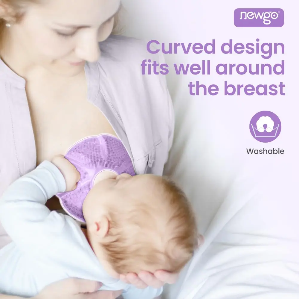 NEWGO Breast Ice Pack Hot/Cold Therapy 2 Pack | Flexible Gel Pad for Nursing & Post-Surgery Comfort - view 3