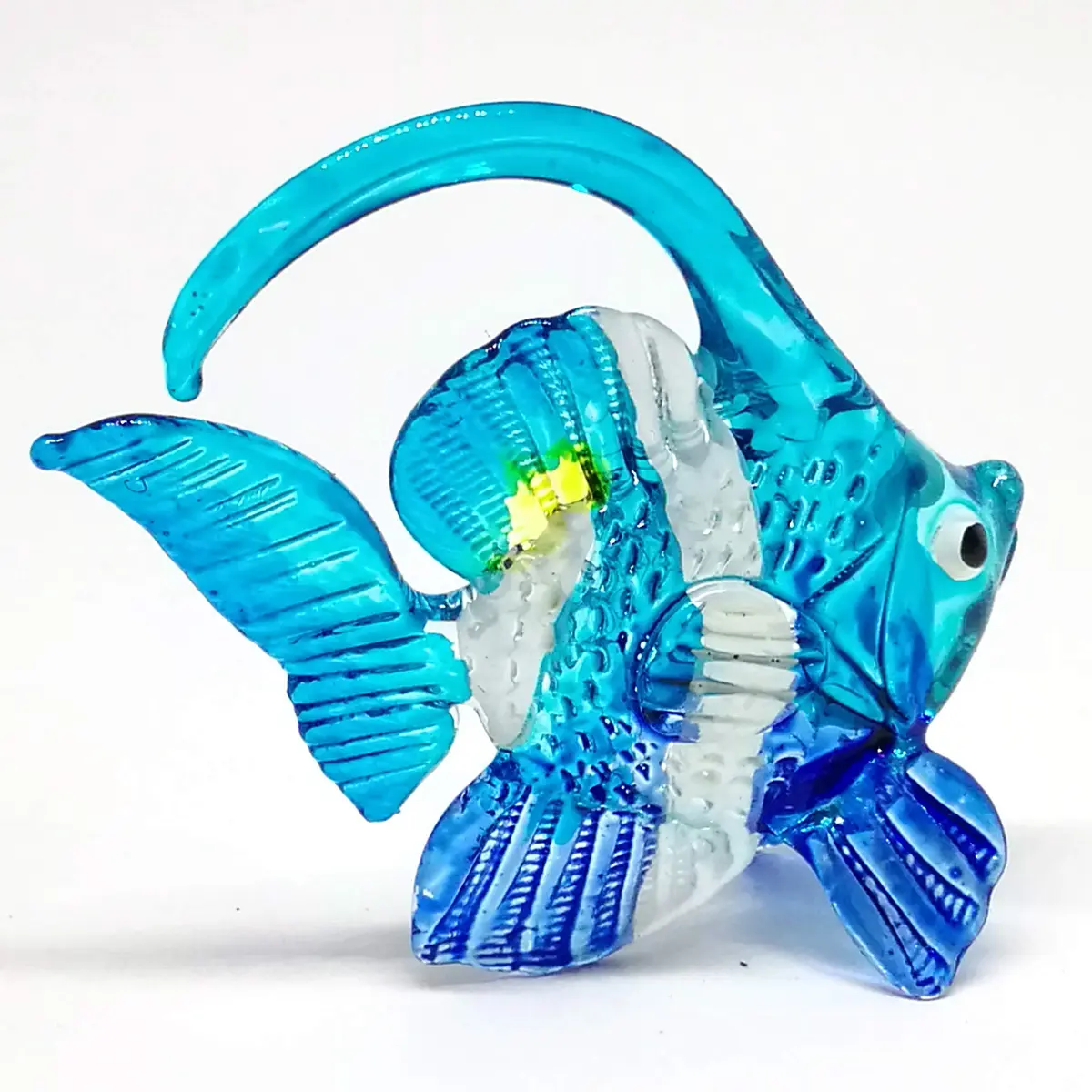 ZOOCRAFT Blown Glass Fish Figurine Animal Tropical Handicraft Miniatures Aquarium Decor | Realistic, Handmade, Colorful - main product image