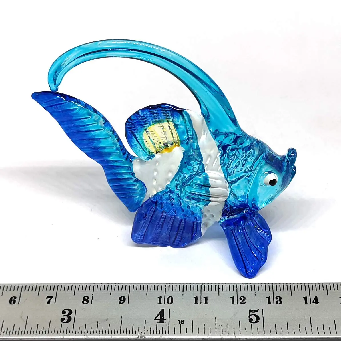 ZOOCRAFT Blown Glass Fish Figurine Animal Tropical Handicraft Miniatures Aquarium Decor | Realistic, Handmade, Colorful - view 5