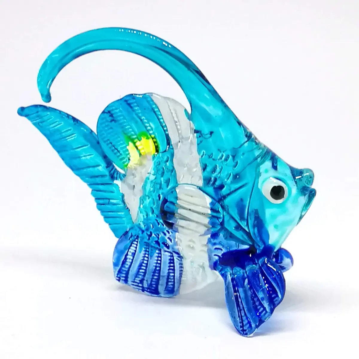 ZOOCRAFT Blown Glass Fish Figurine Animal Tropical Handicraft Miniatures Aquarium Decor | Realistic, Handmade, Colorful - view 2