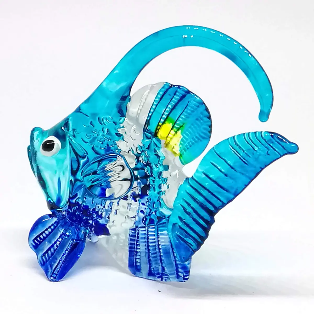 ZOOCRAFT Blown Glass Fish Figurine Animal Tropical Handicraft Miniatures Aquarium Decor | Realistic, Handmade, Colorful - view 3