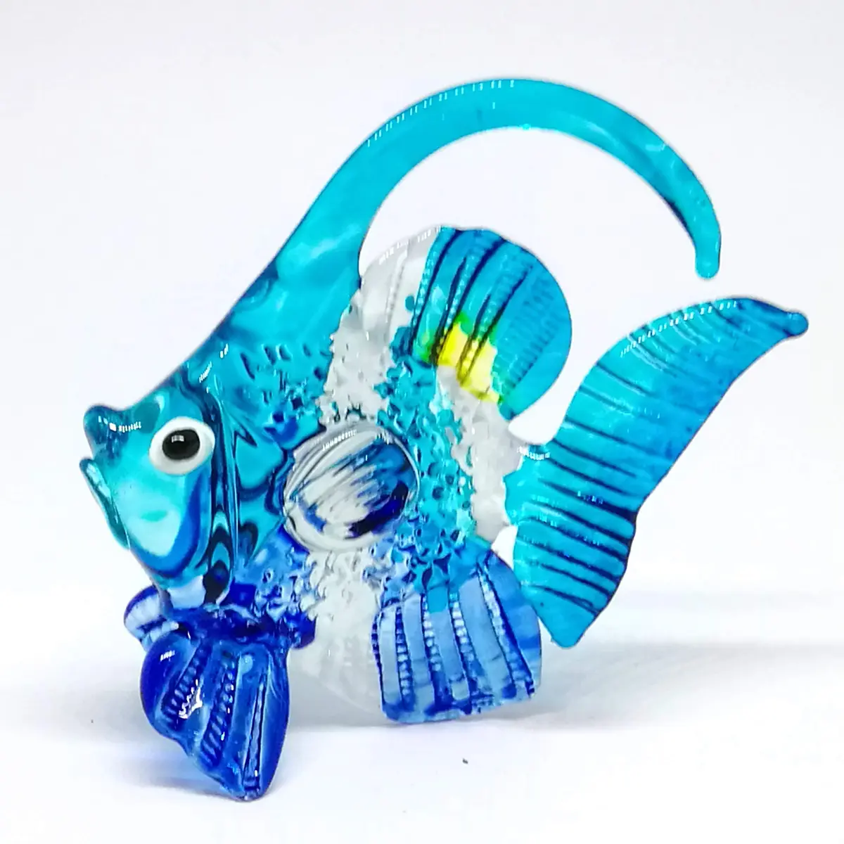 ZOOCRAFT Blown Glass Fish Figurine Animal Tropical Handicraft Miniatures Aquarium Decor | Realistic, Handmade, Colorful - view 4