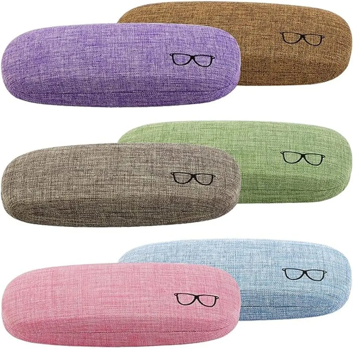 ZONLY Eyeglasses Case (6 Pack) Hard Shell Protective Case for Glasses, Unisex, Multi-Color, 16.5x6.5x4cm - main product image