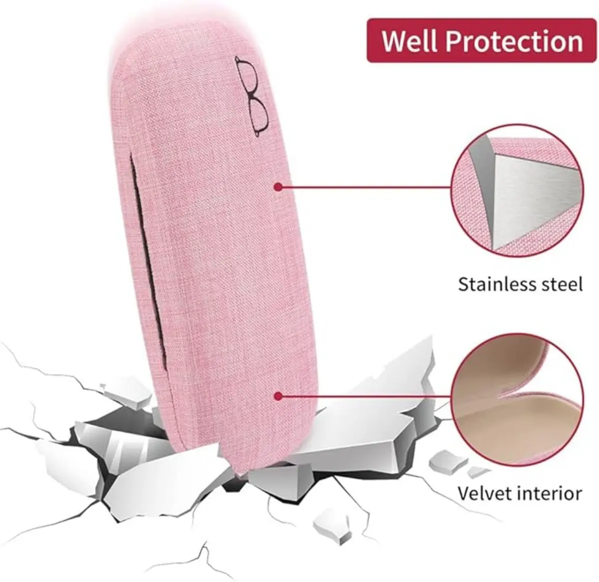 ZONLY Eyeglasses Case (6 Pack) Hard Shell Protective Case for Glasses, Unisex, Multi-Color, 16.5x6.5x4cm - view 5