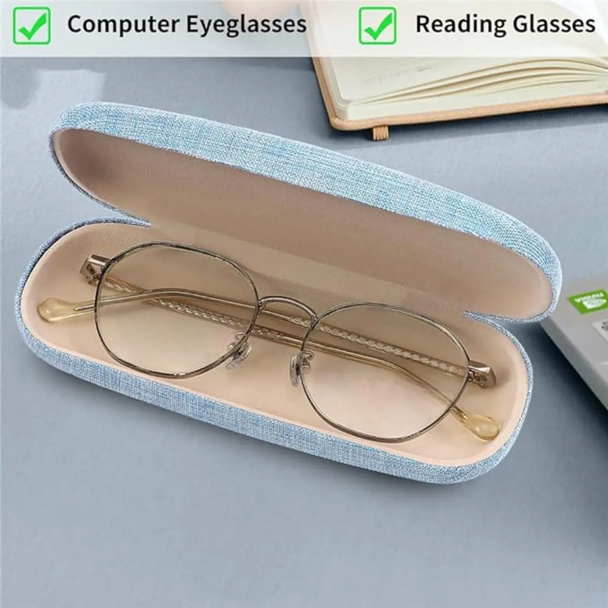 ZONLY Eyeglasses Case (6 Pack) Hard Shell Protective Case for Glasses, Unisex, Multi-Color, 16.5x6.5x4cm - view 6