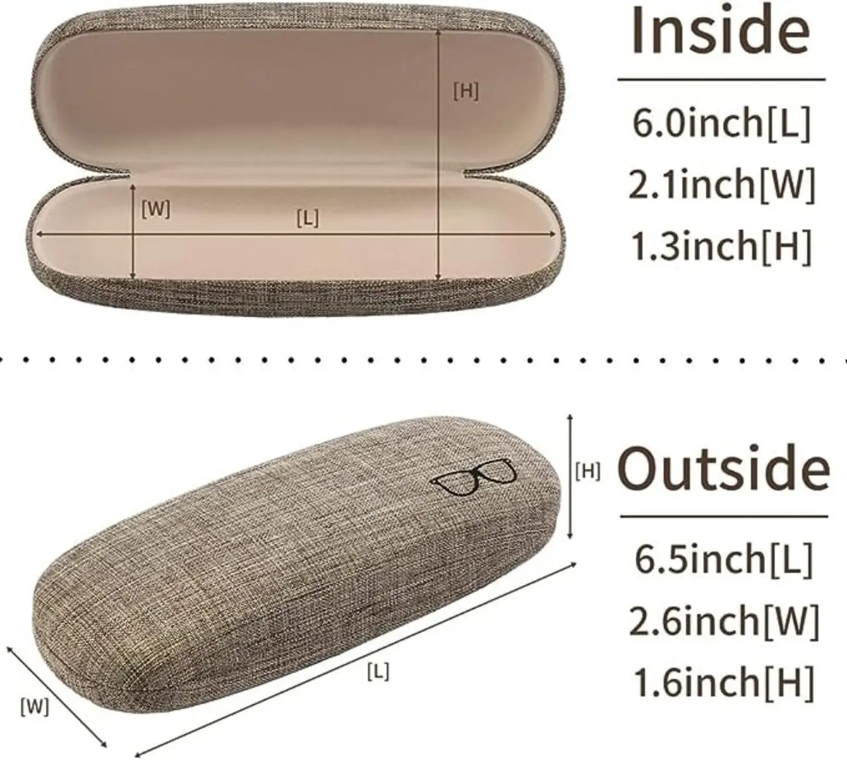 ZONLY Eyeglasses Case (6 Pack) Hard Shell Protective Case for Glasses, Unisex, Multi-Color, 16.5x6.5x4cm - view 4