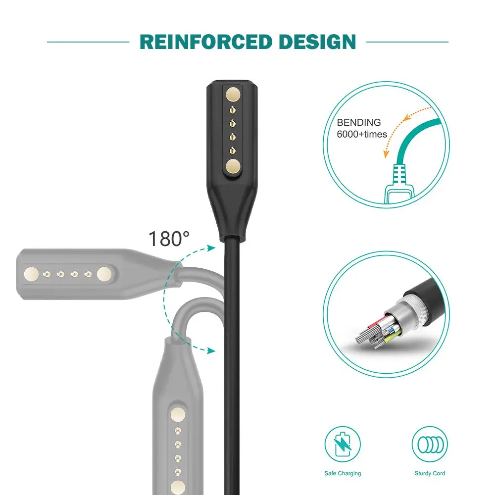 TUSITA Magnetic USB C Charging Cable Compatible with Bose Frames Audio Sun Glasses, 1M, 2-Pack | Fast & Safe Charging - view 5