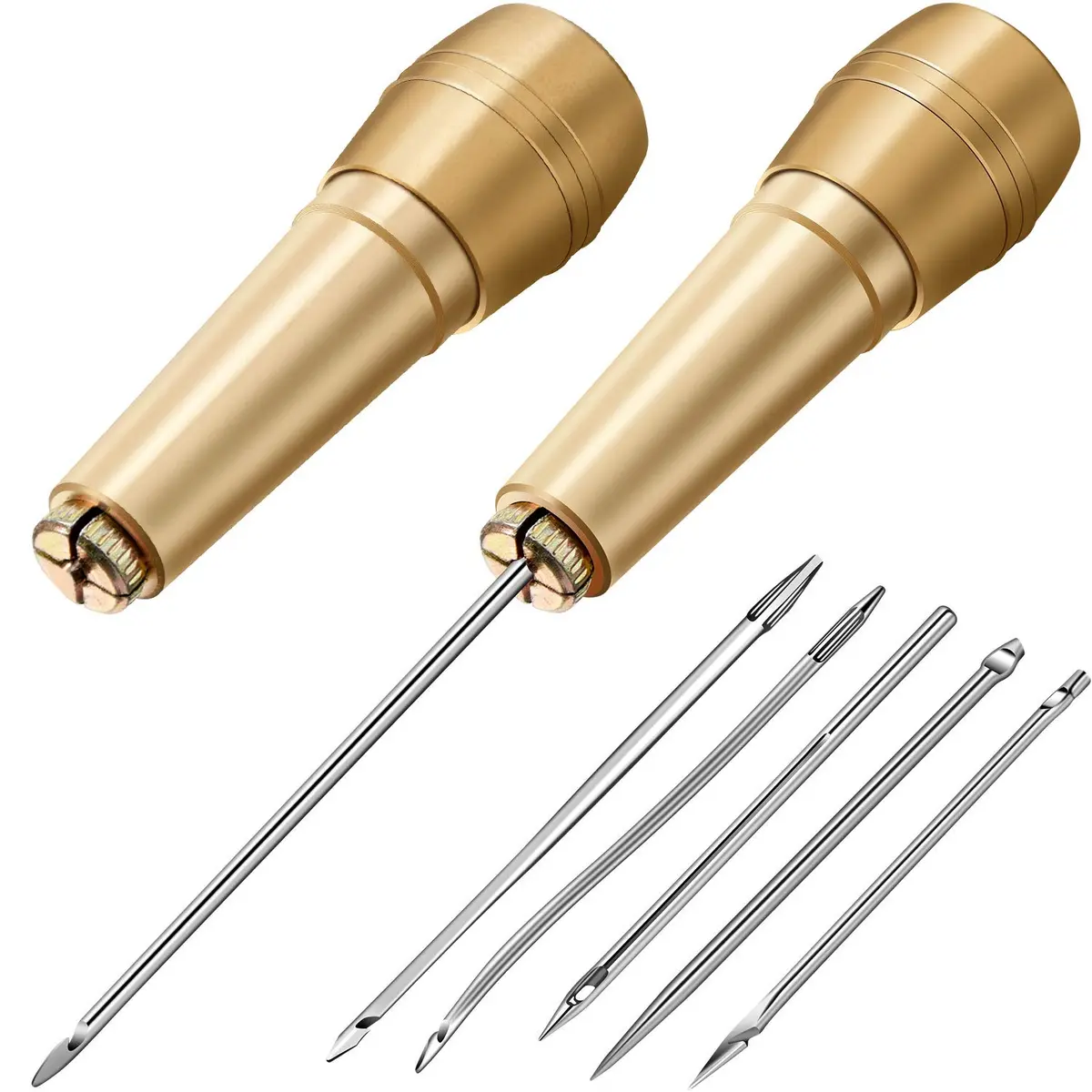 WILLBOND Canvas Leather Sewing Awl with Copper Handles | Hand Stitch Leather & Shoe Repair Tool - main product image