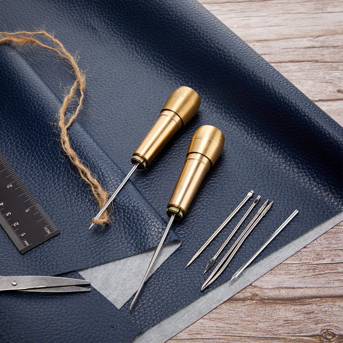 WILLBOND Canvas Leather Sewing Awl with Copper Handles | Hand Stitch Leather & Shoe Repair Tool - view 4