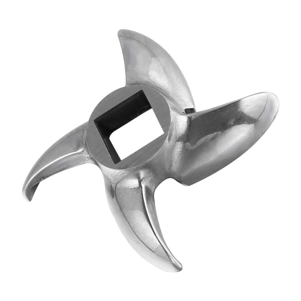 FanWayer #12 Meat Grinder Blade Replacement Knife Cutter (2-Pack, Silver) | Stainless Steel, 12.5mm Square Hole - view 4